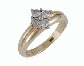 4 Stone Cluster Ring