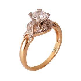 Diamond Stone Ring in Rose Gold