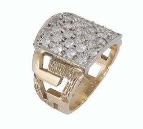 Gents Square & Square Link Ring