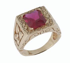 Gold Gents Ring with Stone