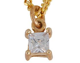 Square Cubic Zirconia Pendant