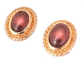 'Oval Garnet' Earrings