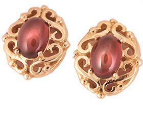 'Oval Garnets' Earrings