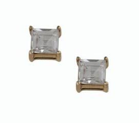 Square Stud Earrings in Gold