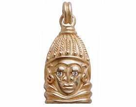 Gold Africian 'BUNDU' Mask Pendant