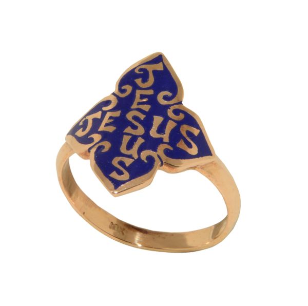 Gold Ring engraved with Jesus