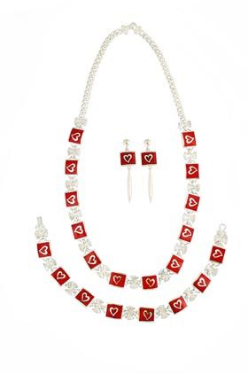 925 Silver Handband, Earring and Necklace Set