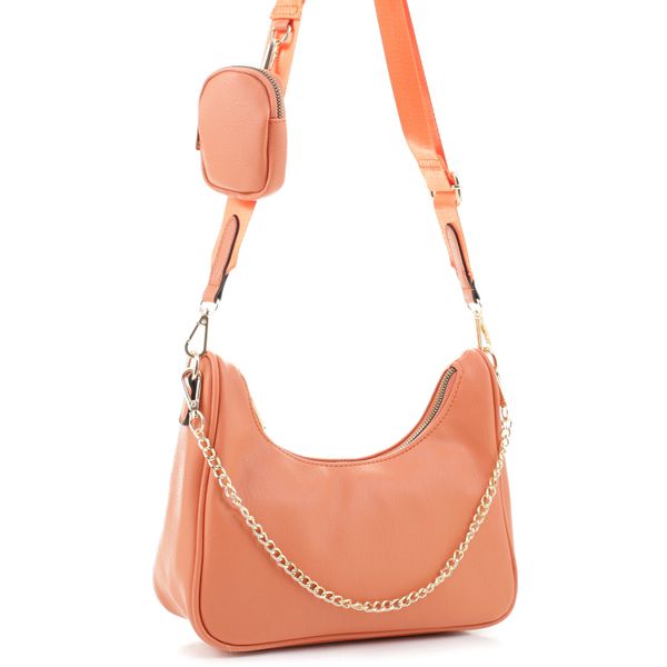 orange chain purse