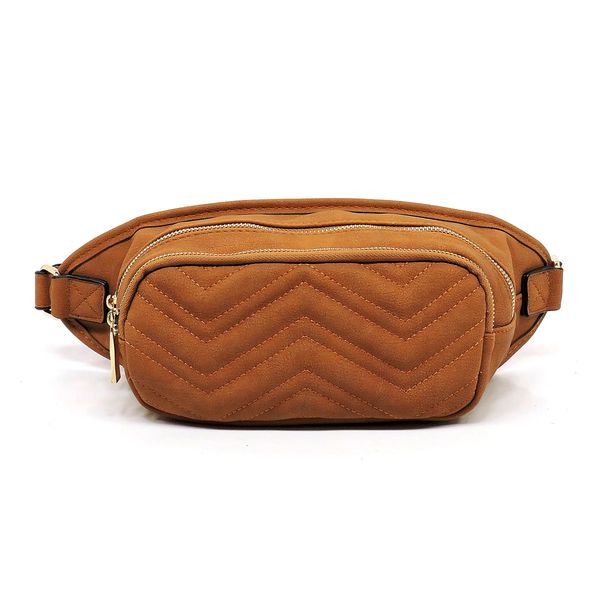 Wholesale Lot Of 10 Chevron Quilted Fanny Pack Waist Bag - BROWN ...