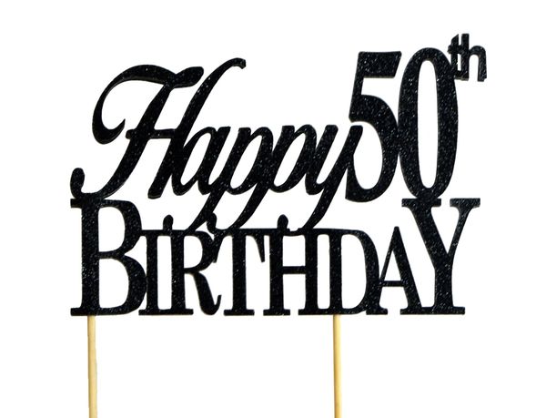 Download All About Details Black Happy 50th Birthday Cake Topper ...