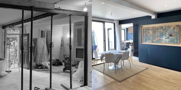 Agrandissement intérieur d'une maison et fabrication des meubles sur-mesure dans nos ateliers