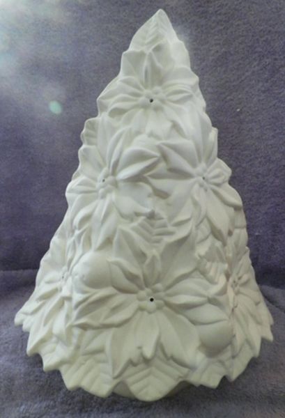 Ceramic Atlantic A1904 Poinsettia Christmas Tree - Bisque (Ready to Paint)