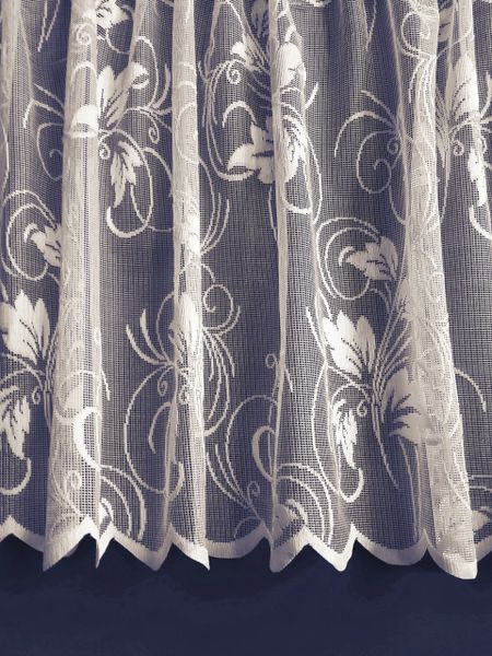 Floral Spray Net Curtains White Discount Home Textiles