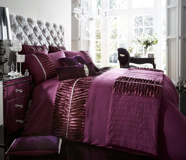 Alina Aubergine Quilt Cover Discount Home Textiles