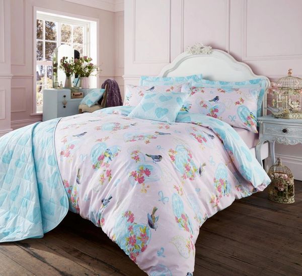 Love Bird Pink Superking Duvet Discount Home Textiles