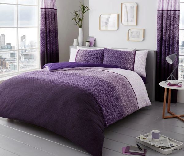 Purple Ombre Cotton Blend Duvet Cover Uk Discount Home Textiles