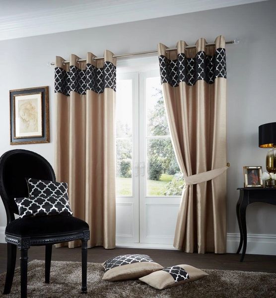 Shiny Eyelet Curtains Gold Discount Home Textiles Discount