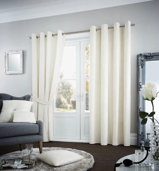 Riviara Eyelet Curtains Cream Discount Home Textiles