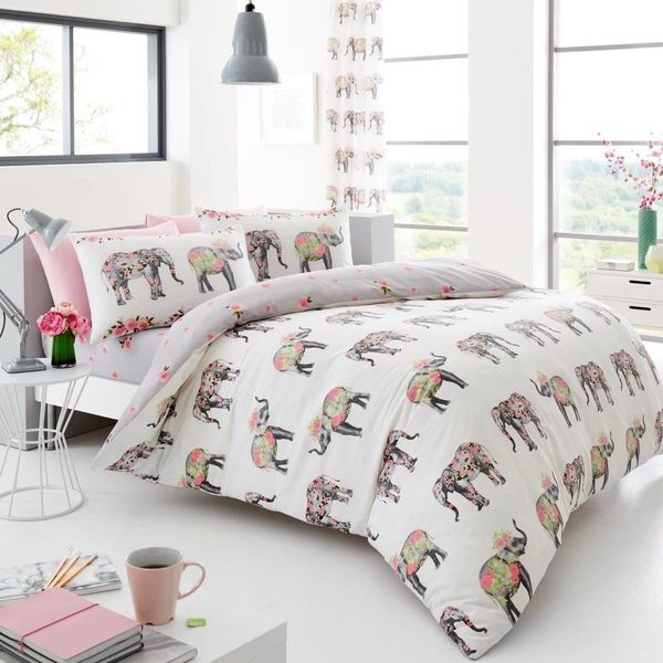 Elephant Print Cotton Blend Duvet Cover Uk Discount Home