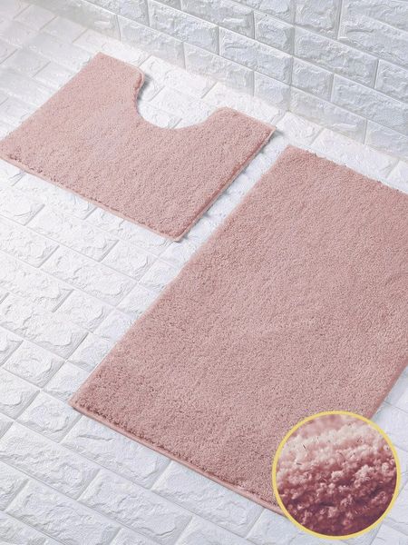 Glittery Bath Mat Set Pink Discount Home Textiles Discount