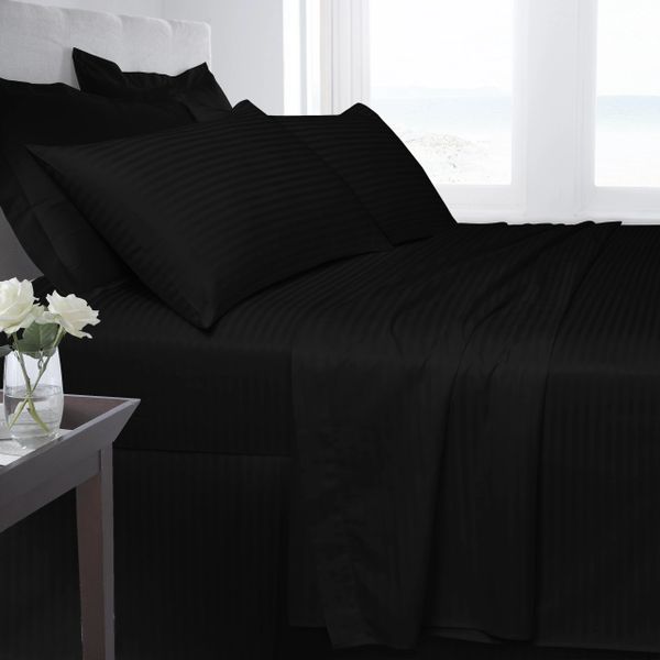 Black Egyptian Stripe Duvet Cover Discount Home Textiles