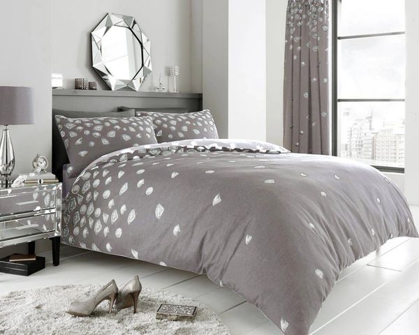 Grey Diamond Cotton Blend Duvet Cover Uk Discount Home Textiles