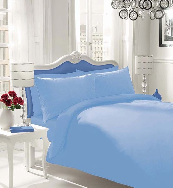 Plain Blue Flannelette Duvet Cover Discount Home Textiles