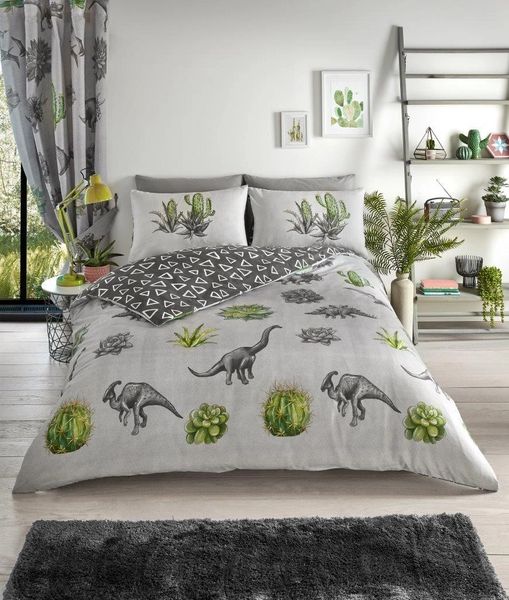 Dinosaur Cactus Cotton Blend Duvet Cover Uk Discount Home