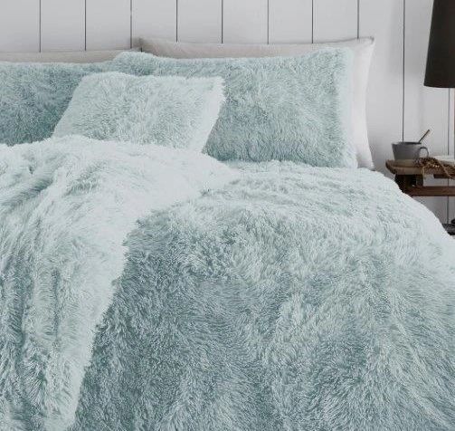 Duck Egg Faux Fur Duvet Cover Uk Discount Home Textiles Beds