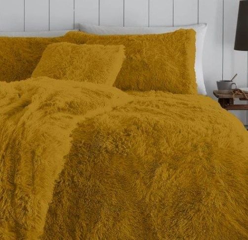 Ochre Faux Fur Duvet Cover Uk Discount Home Textiles Beds