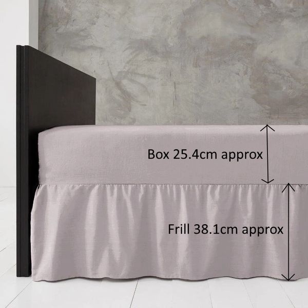 Silver Grey Frilled Valance Sheet Discount Home Textiles