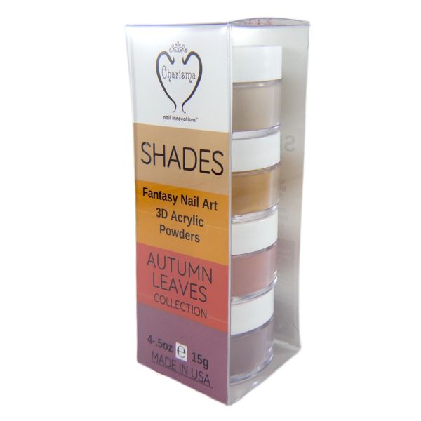 SHADES BY CHARISMA NAIL, 4PK 1/2oz AUTUMN LEAVE SHADES, Hand Blended 3D Color Acrylic Powders