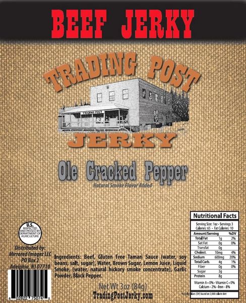 Ole Cracked Pepper Brisket Beef Jerky Gluten Free