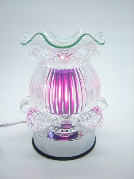 Led Purple Glass Petals Fragrance Oil Warmer 35watt