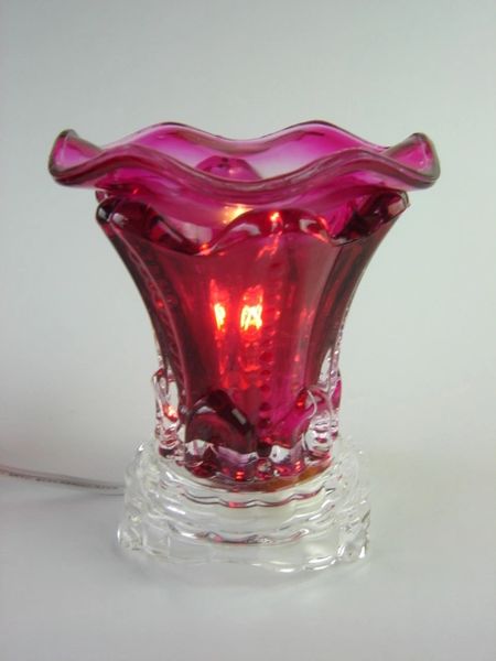 Dainty Maroon Glass Oil Warmer 35watt