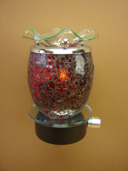 Moasic Stained Glass Red Plug- In Oil Warmer