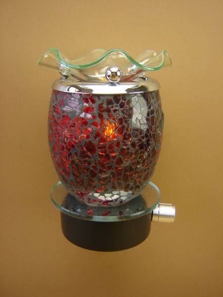 Moasic Stained Glass Red Plug- In Oil Warmer