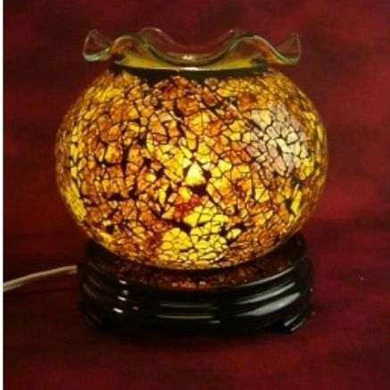 Moasic Amber Brown Glass Fragrance Oil Warmer 35watt