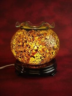 Mosaic Amber & Gold Aroma Oil Touch Lamp 35watt