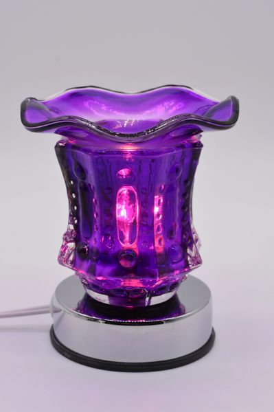Beaded Purple Fragrance Oil Warmer 35watt Touch Lamp