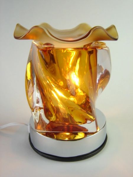 Swirl Amber Glass Fragrance Oil Warmer 35watt