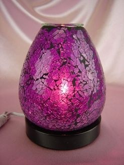 Oval Hot Pink Stained Glass Aroma Lamp
