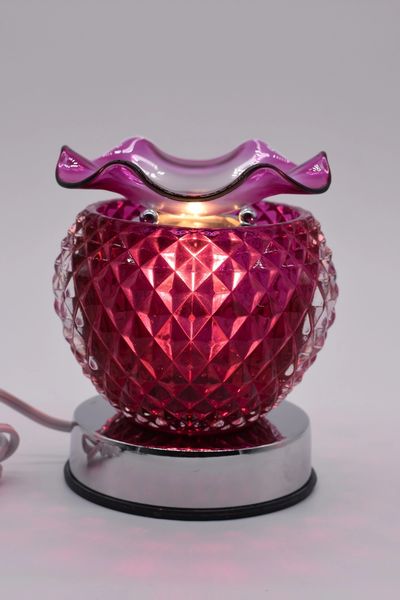 Pineapple Burgundy Glass Fragrance Oil Warmer-Item No LV0025