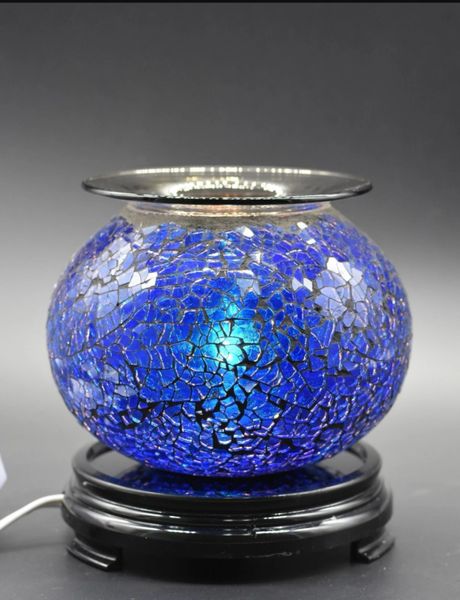 Mosaic Royal Blue Stained Glass Aroma Lamp