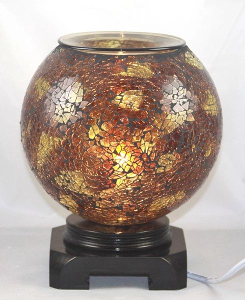 Amber Globe Fragrance Oil Warmer Plus Set of 4 Aroma Oils