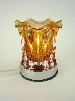 Waterfall Wave Brown Glass Oil Warmer 35watt