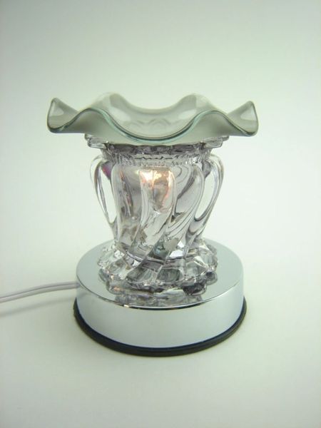 Smoky Swirl Glass Lily 35 watt Oil Warmer