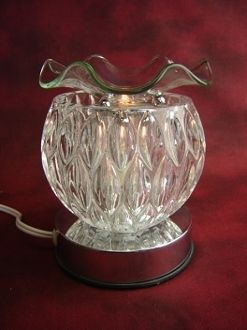 Clear Round Glass Etched Aroma Lamp 35watt