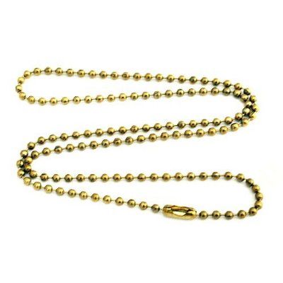 14K White Gold Ball / Combat / Dog Tag Chain 3mm, 24-40in DTC3