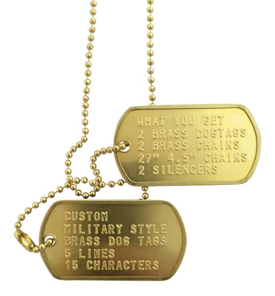 Military Brass Dog Tags